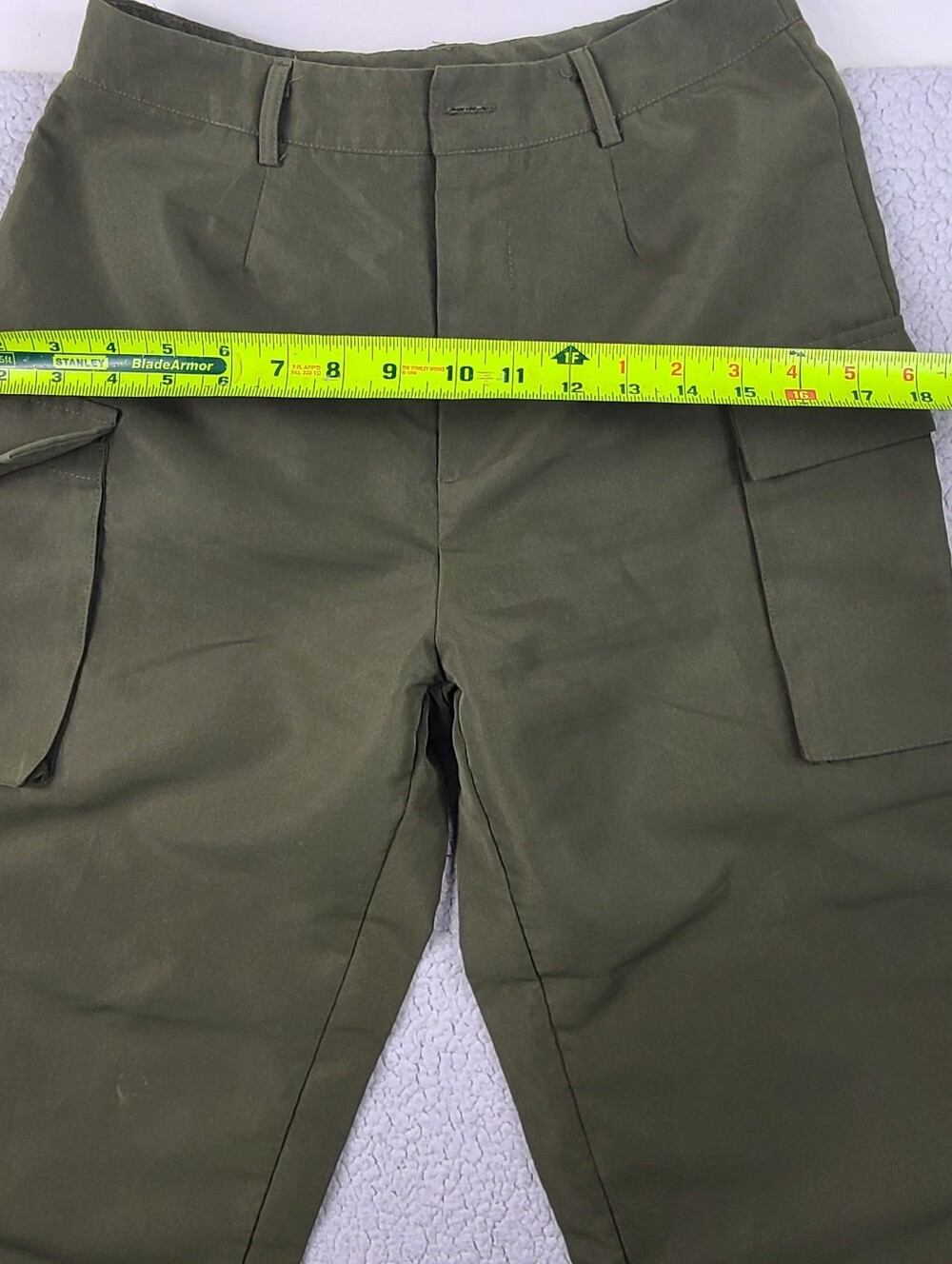 SHEIN Olive Green Cargo Jogger Pants Utility‎ Pockets M 6 Ankle Cuffs - Picture 5 of 15